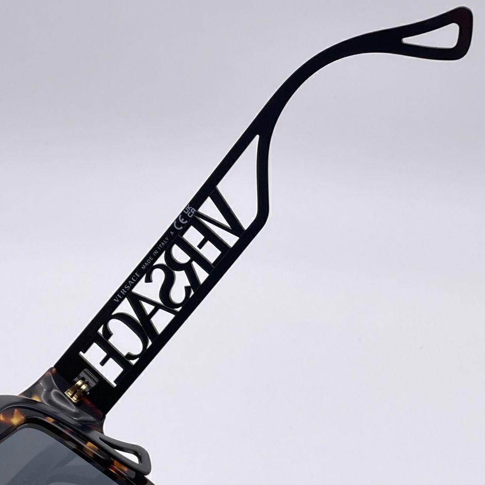 BRAND NEW VERSACE VE4431 514887 Havana/Dark Grey Women Sunglasses - Picture 2 of 11